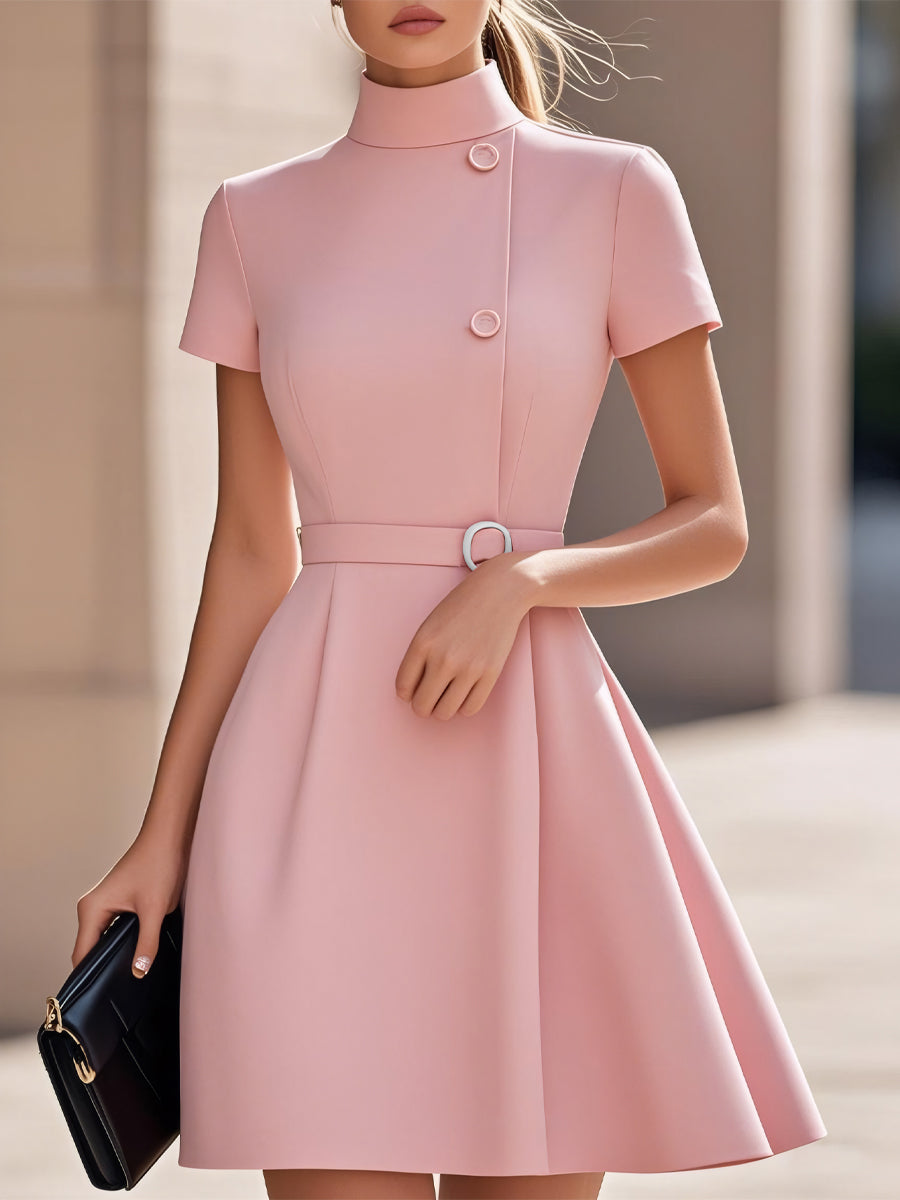 Sophisticated High-Neck Dress