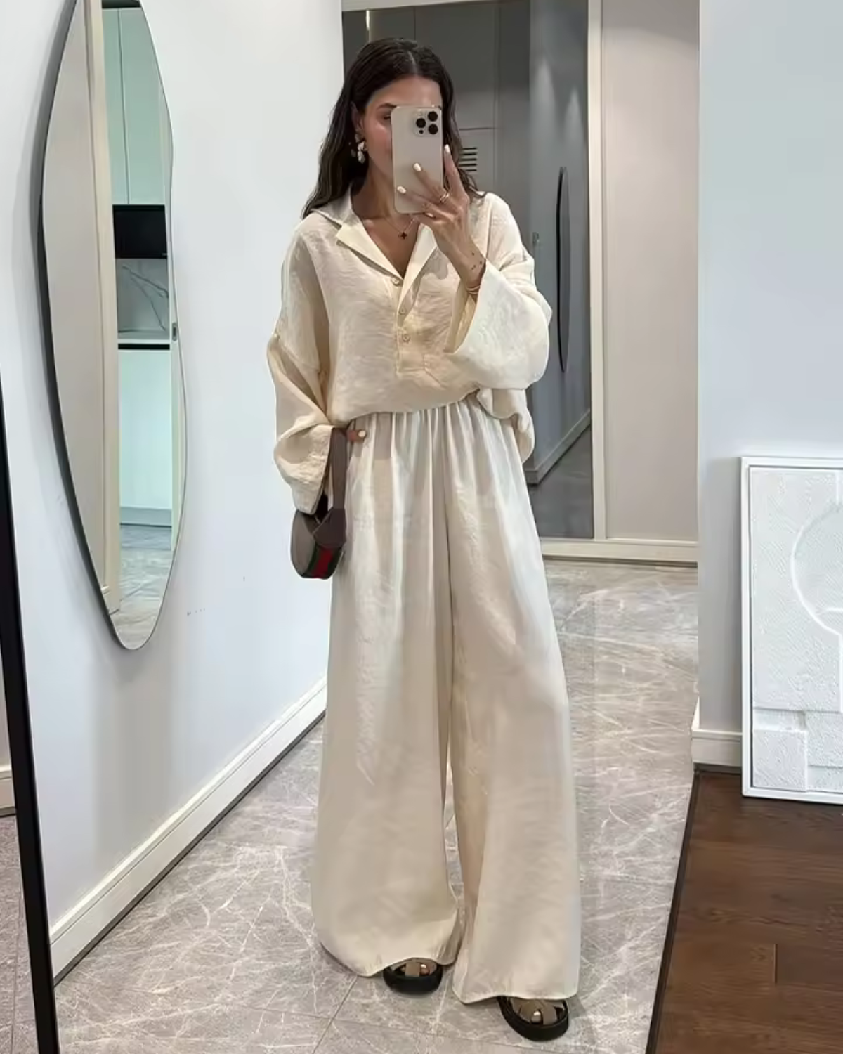Wide Leg Linen Trousers