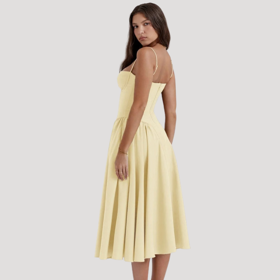 Corset Bodice Midi Dress
