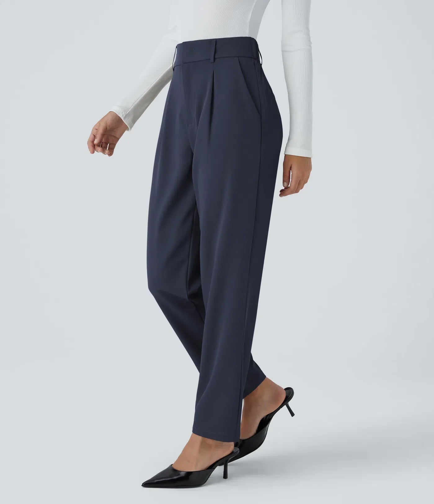 stretchy high-waisted pants