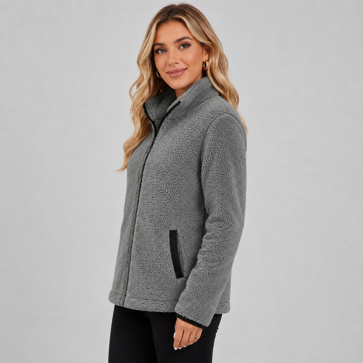 Teddy Fleece Jacket Zip Up