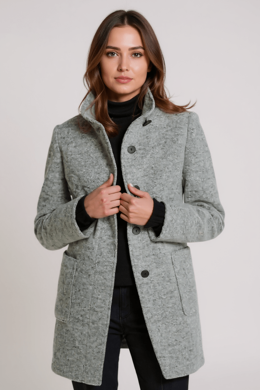 Tailored Wool Blend Coat