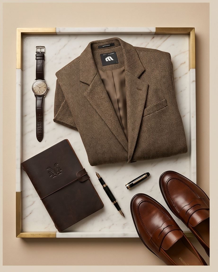 Classic Brown Tweed Blazer