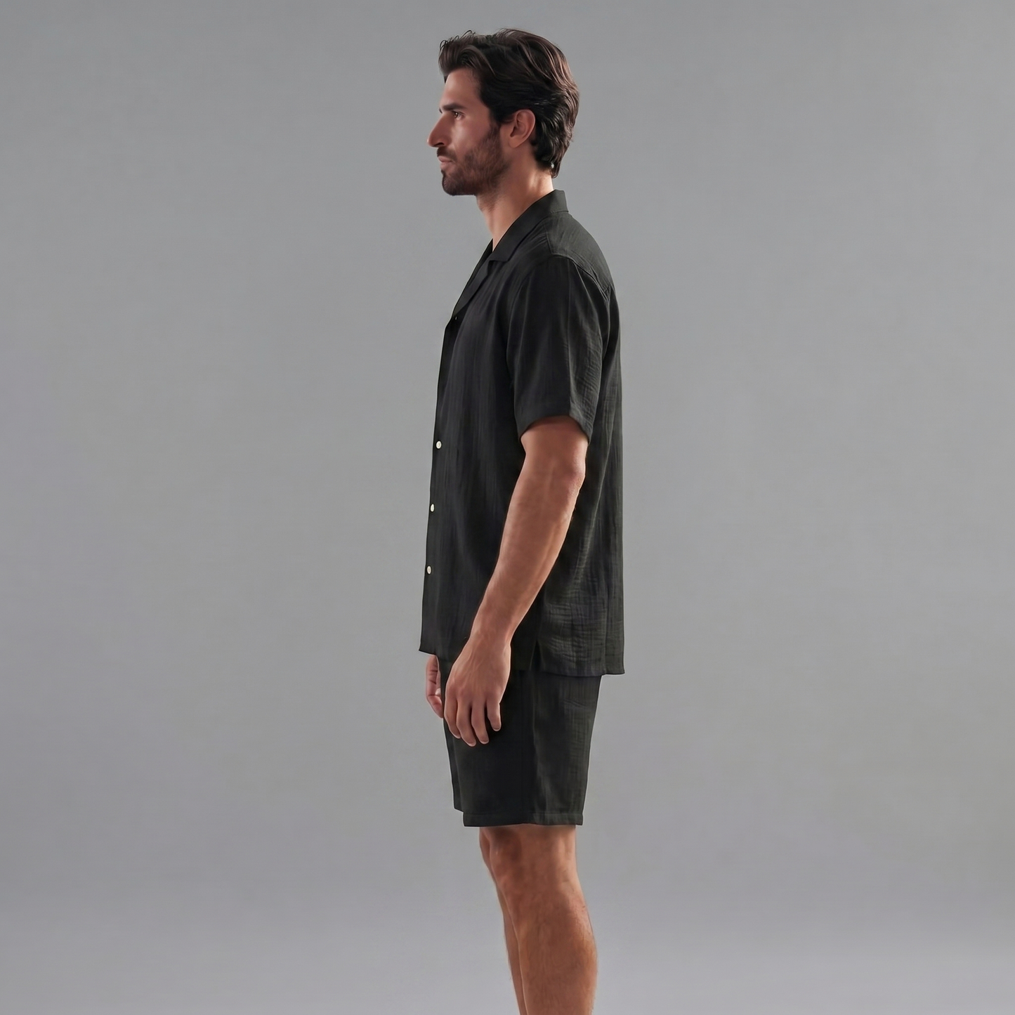Short Sleeve Linen Summer Set