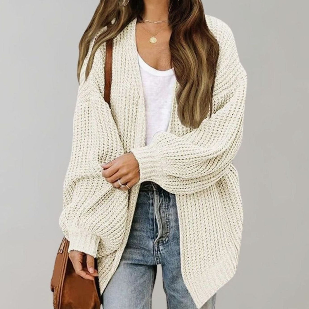 Oversized Open Front Chunky Knit Cardigan