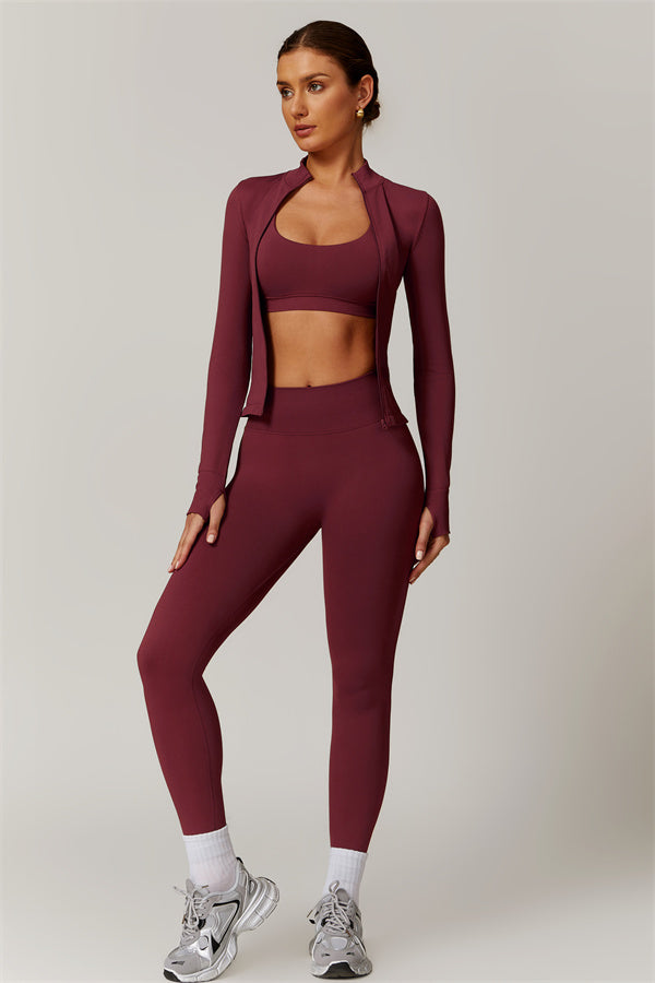High-Neck Jacket & Sculpting Leggings Set