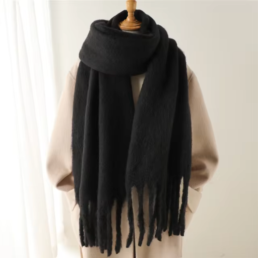 Mira Fringed Pashmina-Style Scarf