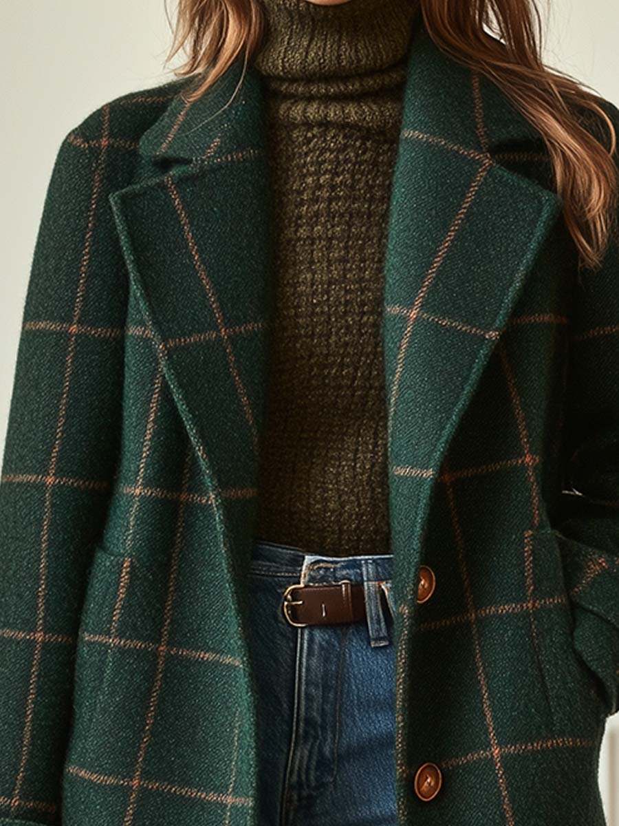Wool Checked Coat