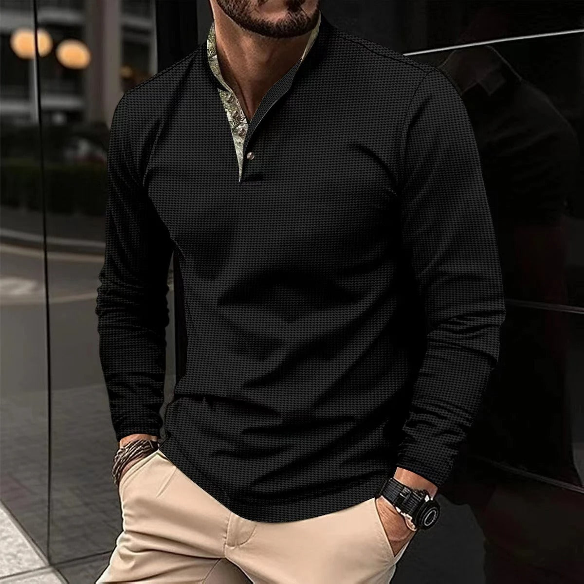 Stylish Long Sleeve Polo