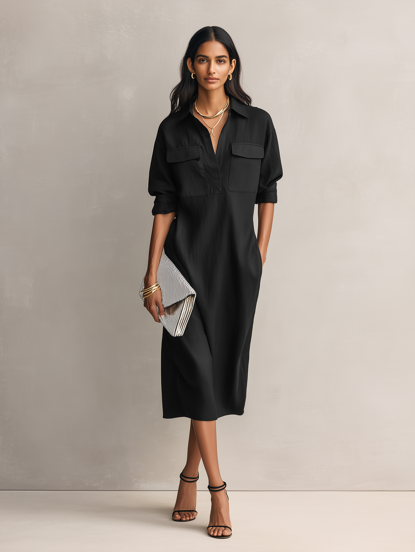 Elegant Blend Midi Dress