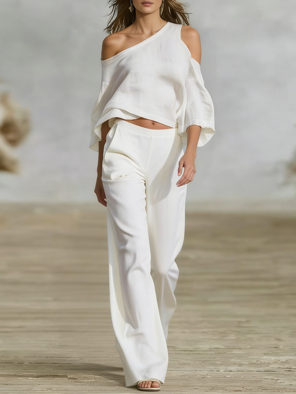 Linen-Blend Minimalist Suit