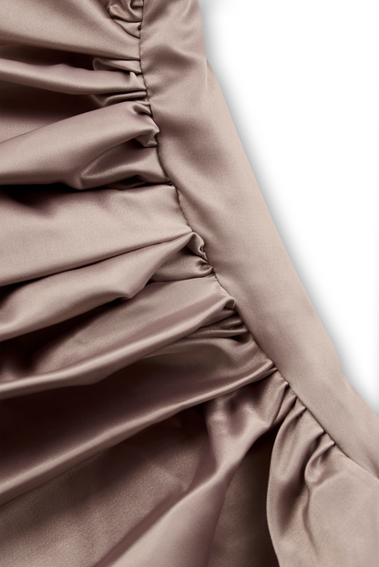 Satin One-Shoulder Gown