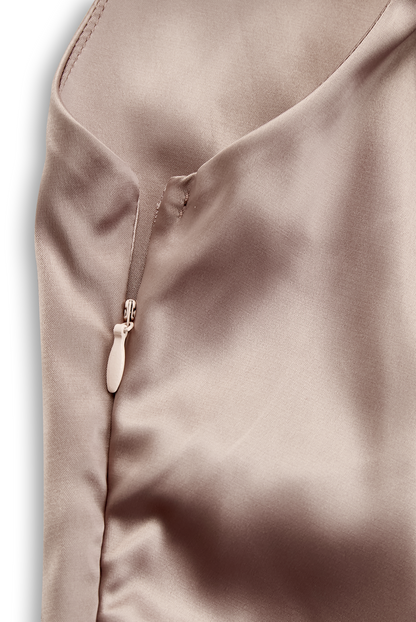 Satin One-Shoulder Gown