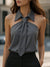 Chic Sleeveless Halter Blouse