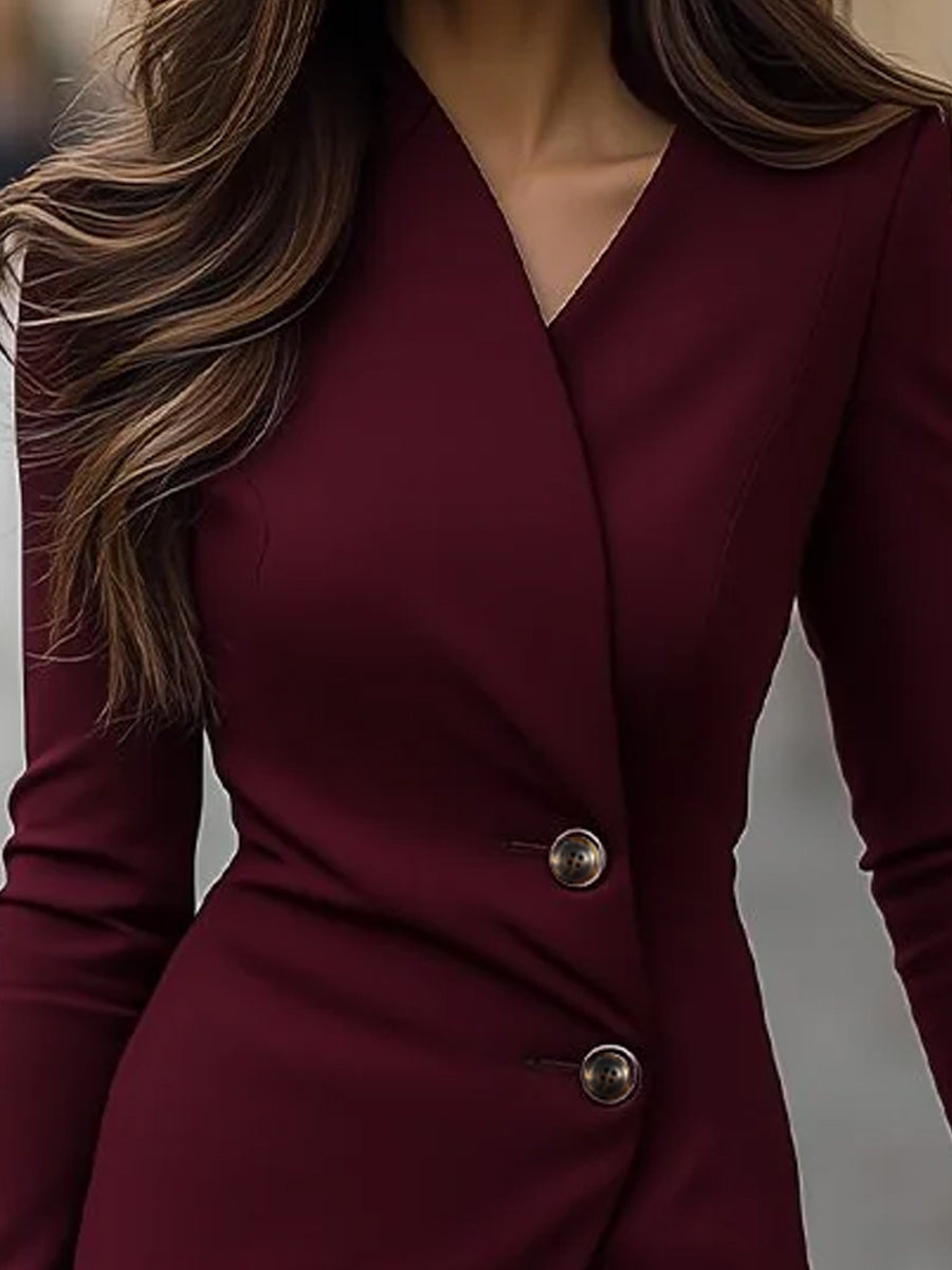 Wrap-Front Midi Dress