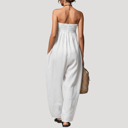 Wide Leg Strapless Jumpsuit