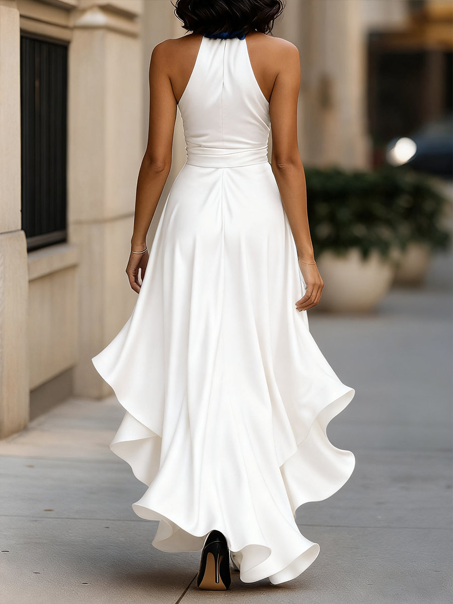 Elegance Satin Halter Gown
