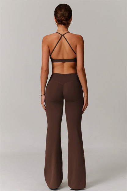 Pleated Crisscross Sports Bra