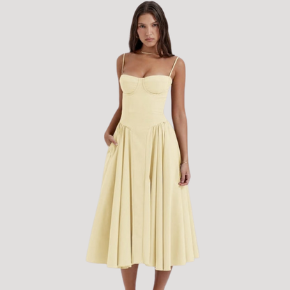 Corset Bodice Midi Dress