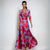 Elegant Printed V-Neck Maxi Dress