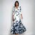 Elegant Printed V-Neck Maxi Dress