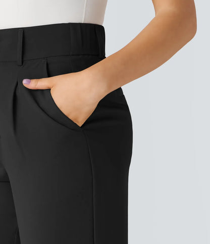 stretchy high-waisted pants