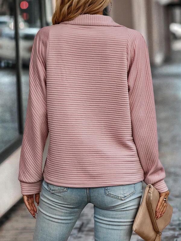 Half-zip sweater with V-neck