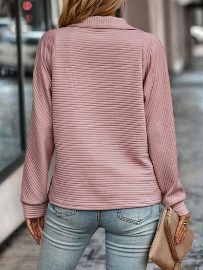 Half-zip sweater with V-neck