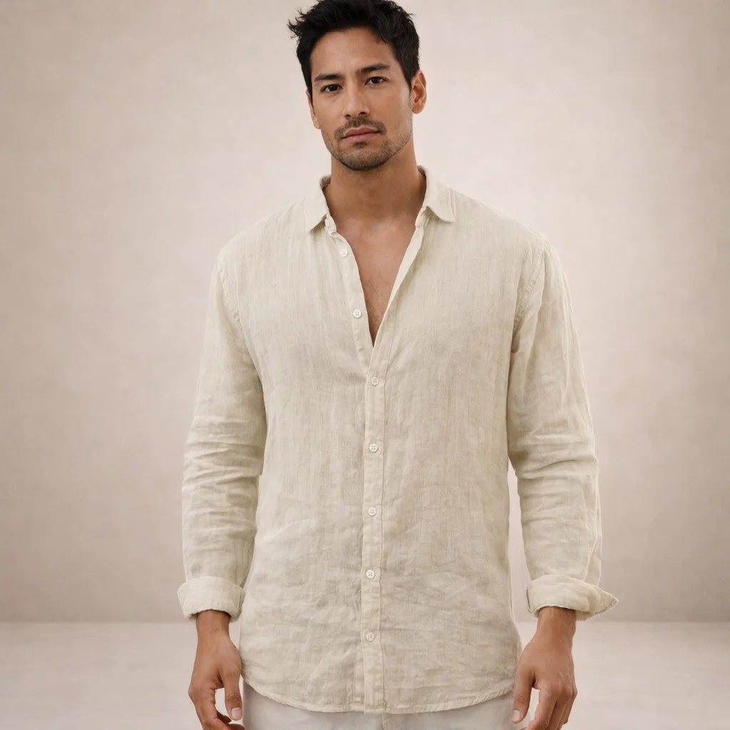 Shirt Regular Fit Open Collar Long Sleeves