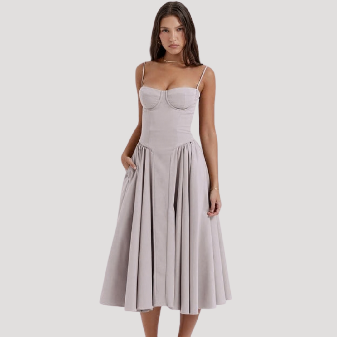 Corset Bodice Midi Dress
