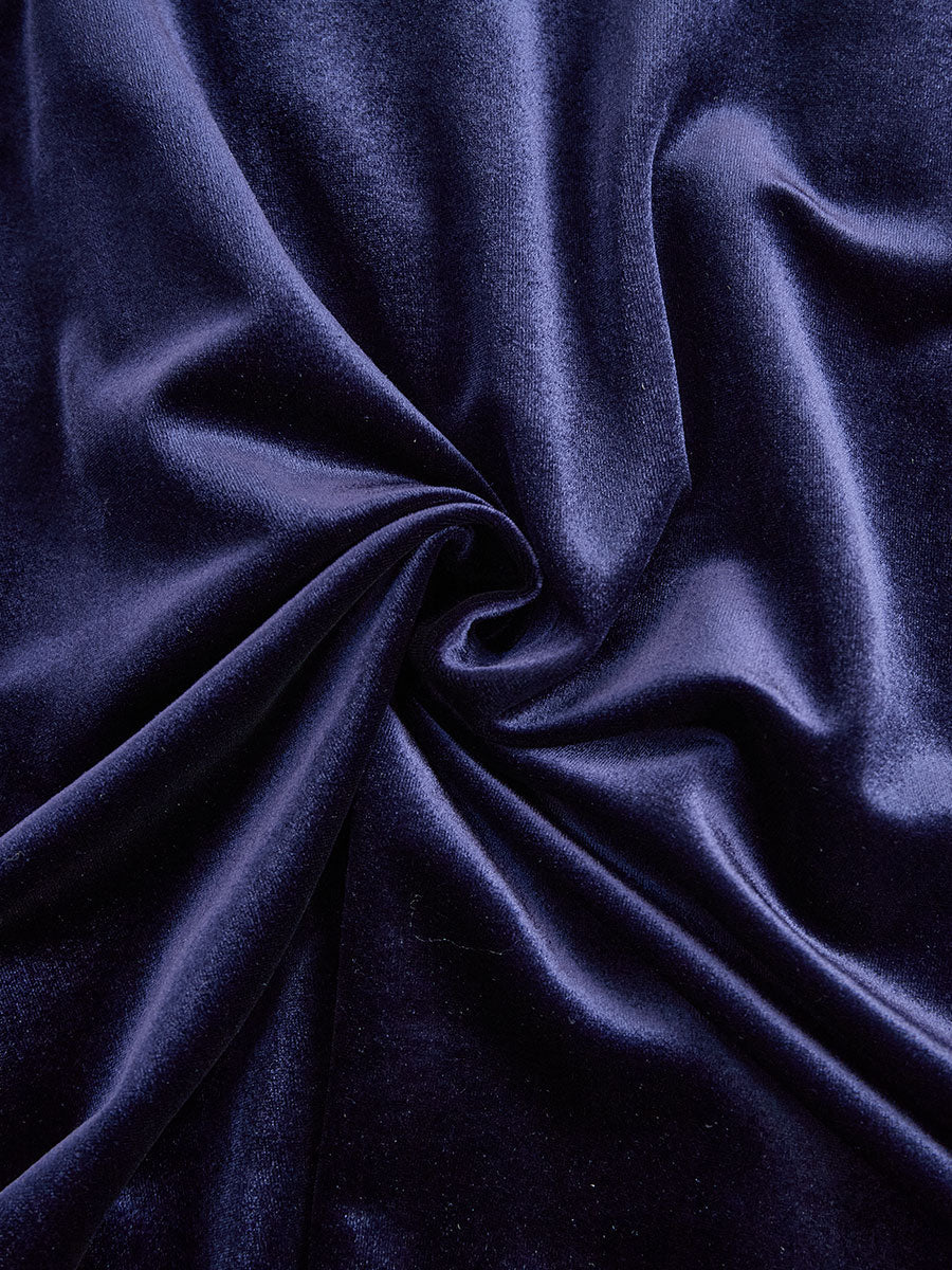 Albane Long-Sleeve Velvet A-Line Midi Dress