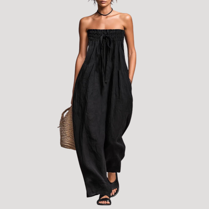Wide Leg Strapless Jumpsuit