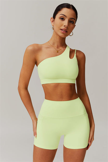 Asymmetrical One-Shoulder Bra & Shorts Set