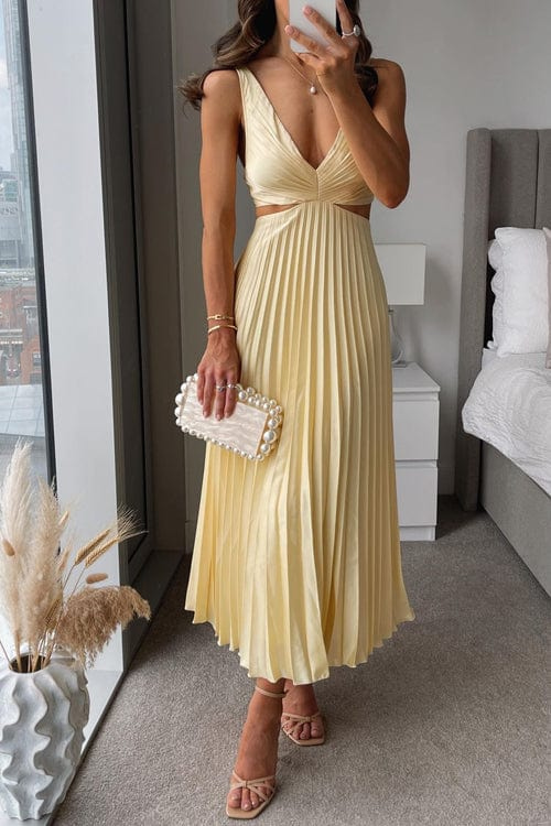 Pleated Midi Dress