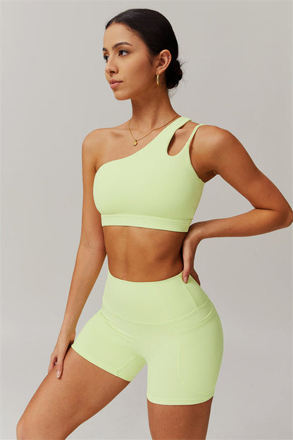 Asymmetrical One-Shoulder Bra & Shorts Set