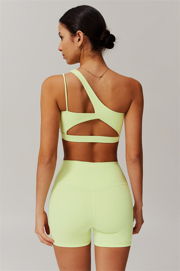Asymmetrical One-Shoulder Bra & Shorts Set
