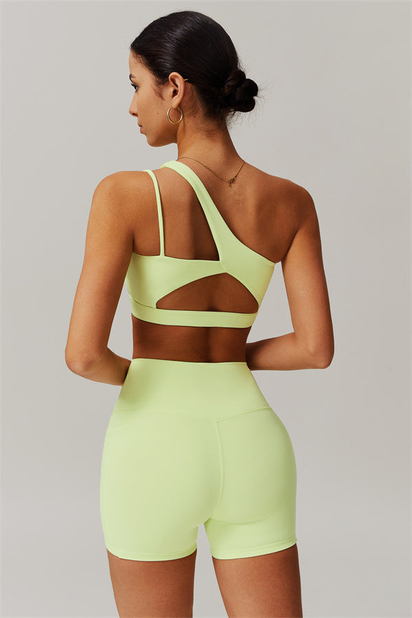 Asymmetrical One-Shoulder Bra & Shorts Set