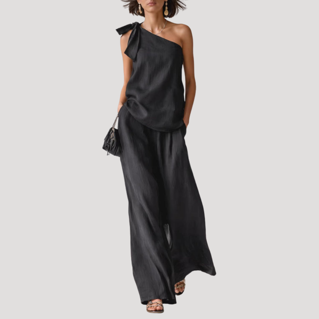 One Shoulder Co Ord Trouser Set