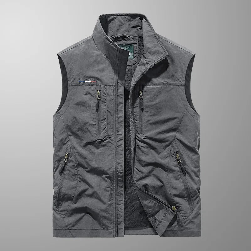 Bodywarmer Zipper Stand-Up Collar Outdoor Vest