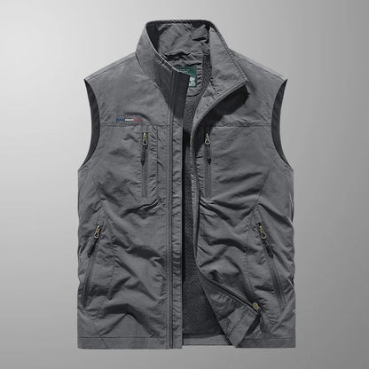 Bodywarmer Zipper Stand-Up Collar Outdoor Vest