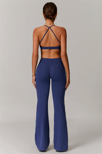 Pleated Crisscross Sports Bra