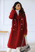 Long Wool Coat with Golden Buttons