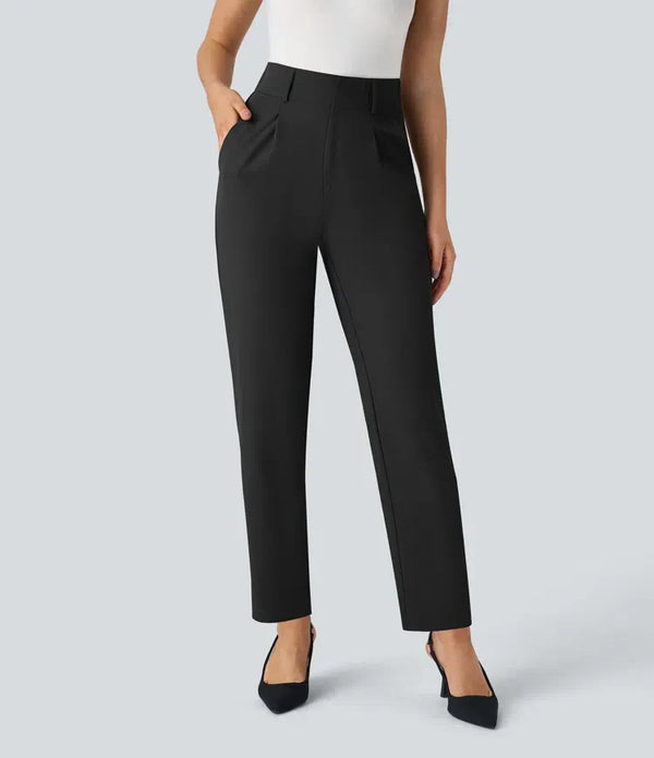 stretchy high-waisted pants