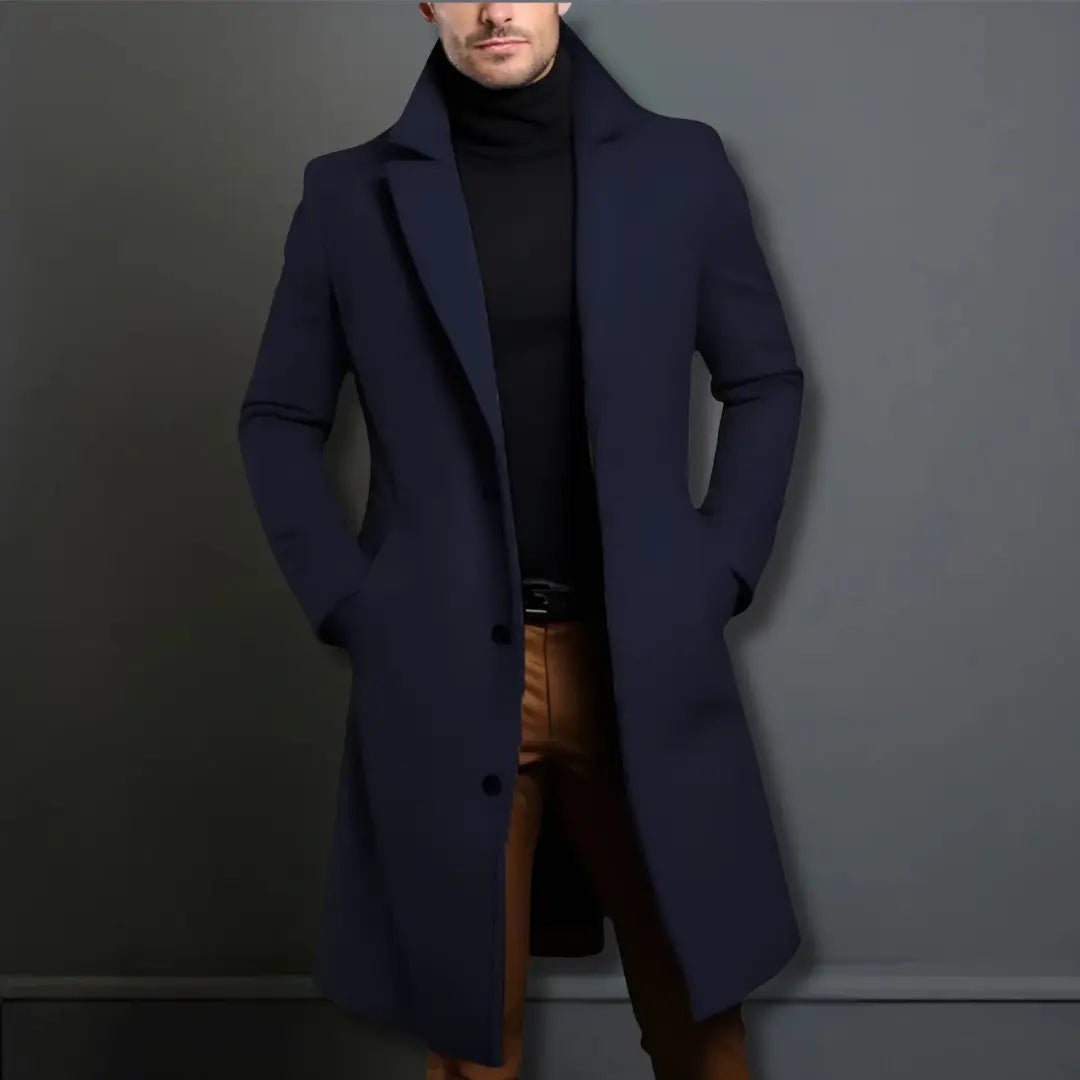 Classic Tailored Overcoat - Long Winter Coat for Smart or Casual Wear