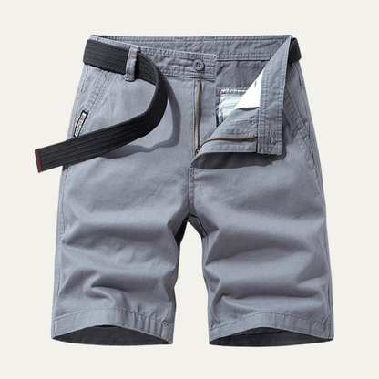 Cotton Relaxed Fit Casual Belted Shorts