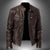 Leather Biker Jacket – Zip-Up with Stand Collar and Pockets