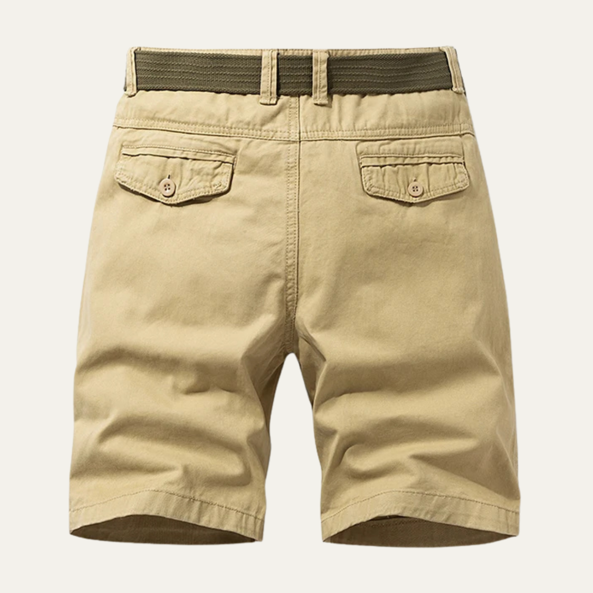 Cotton Relaxed Fit Casual Belted Shorts