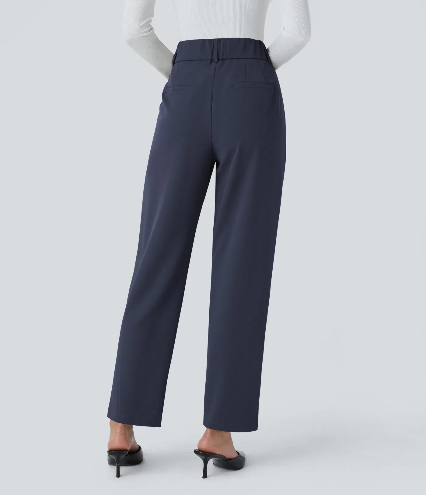 stretchy high-waisted pants