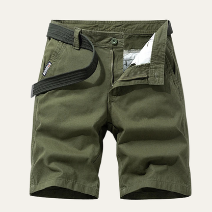 Cotton Relaxed Fit Casual Belted Shorts