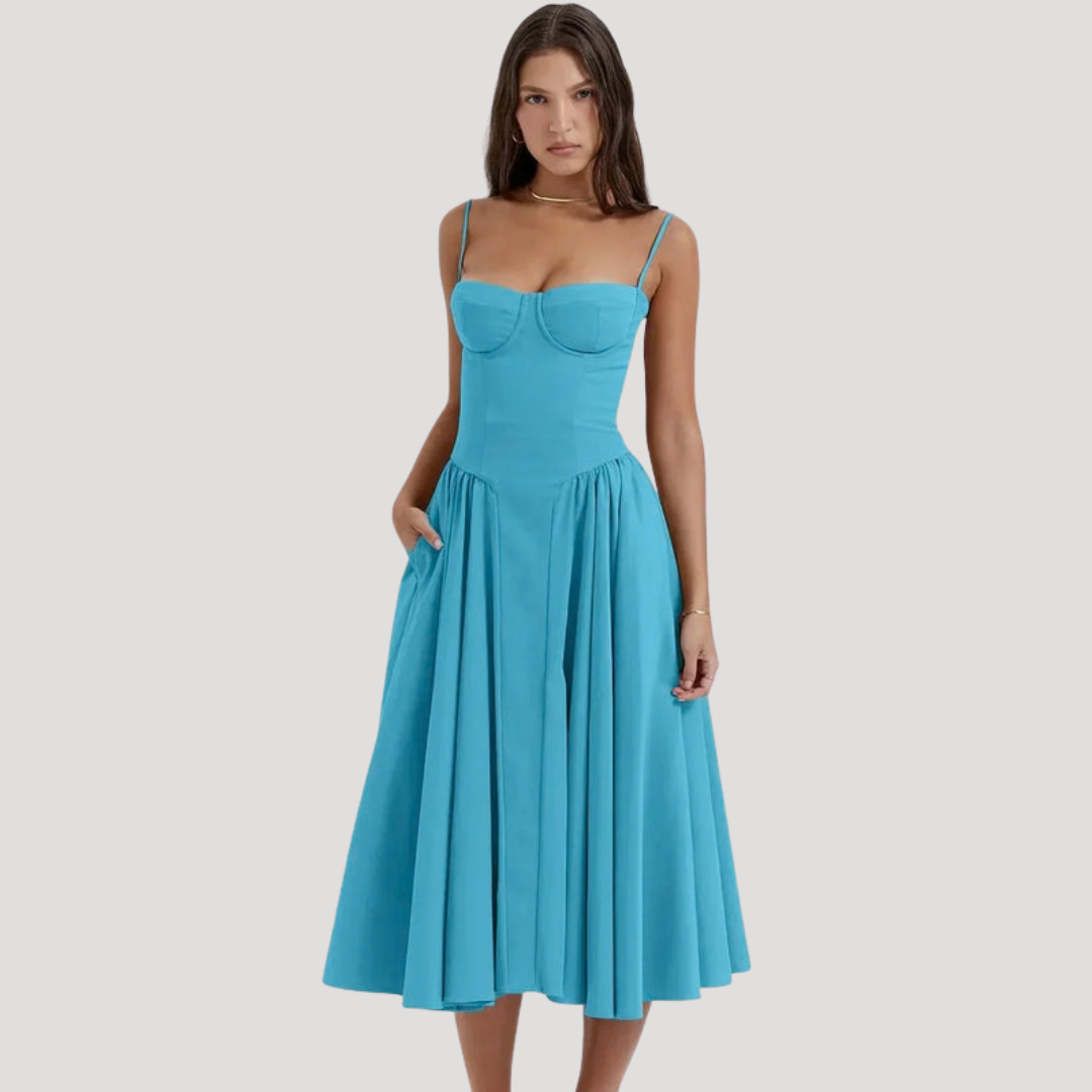 Corset Bodice Midi Dress